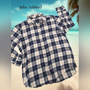 *0758 JA John Ashford flannel shirt Men size Large